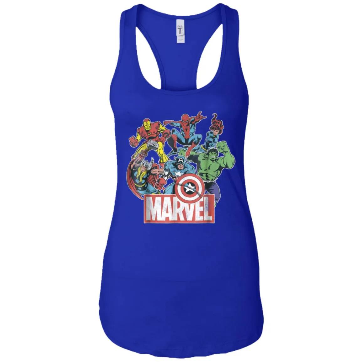 Marvel Avengers Team Retro Comic Vintage Graphic Women Tank Top