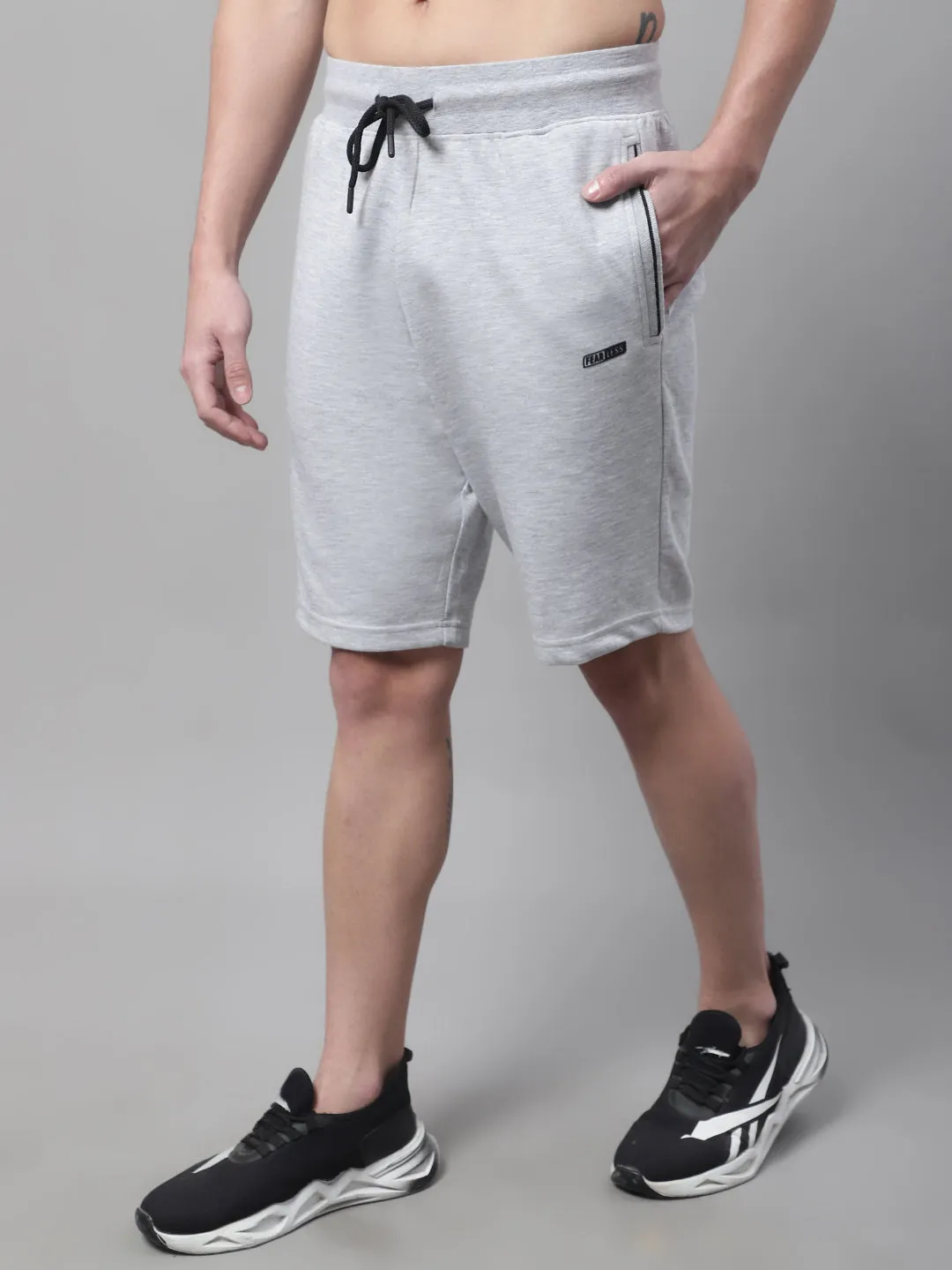 Men Grey Melange Shorts