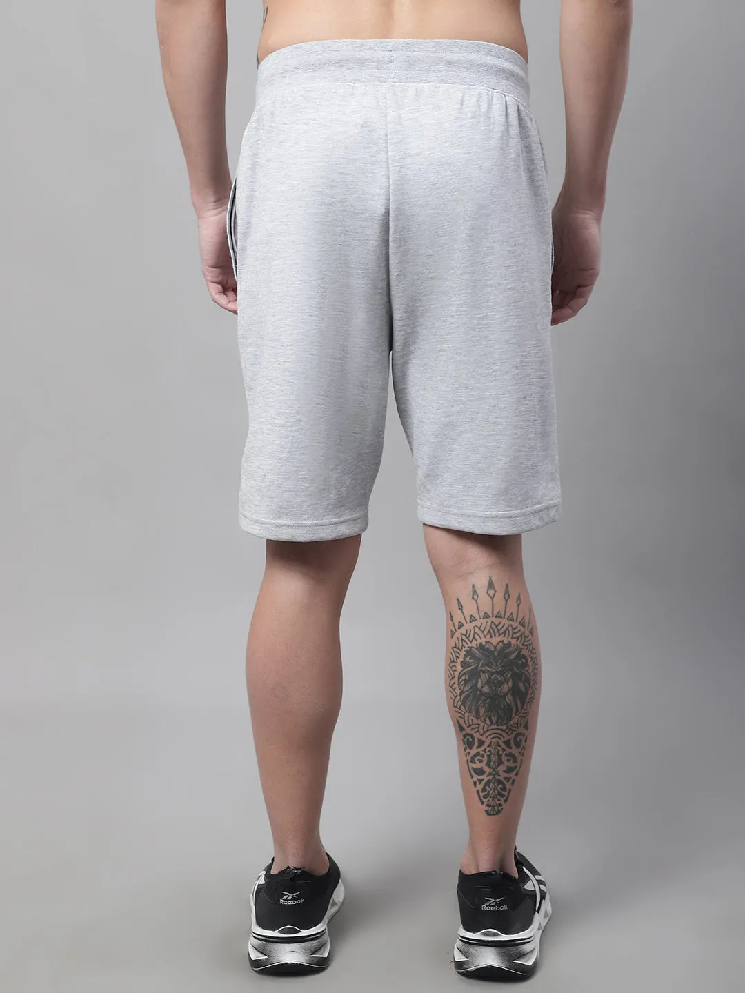 Men Grey Melange Shorts