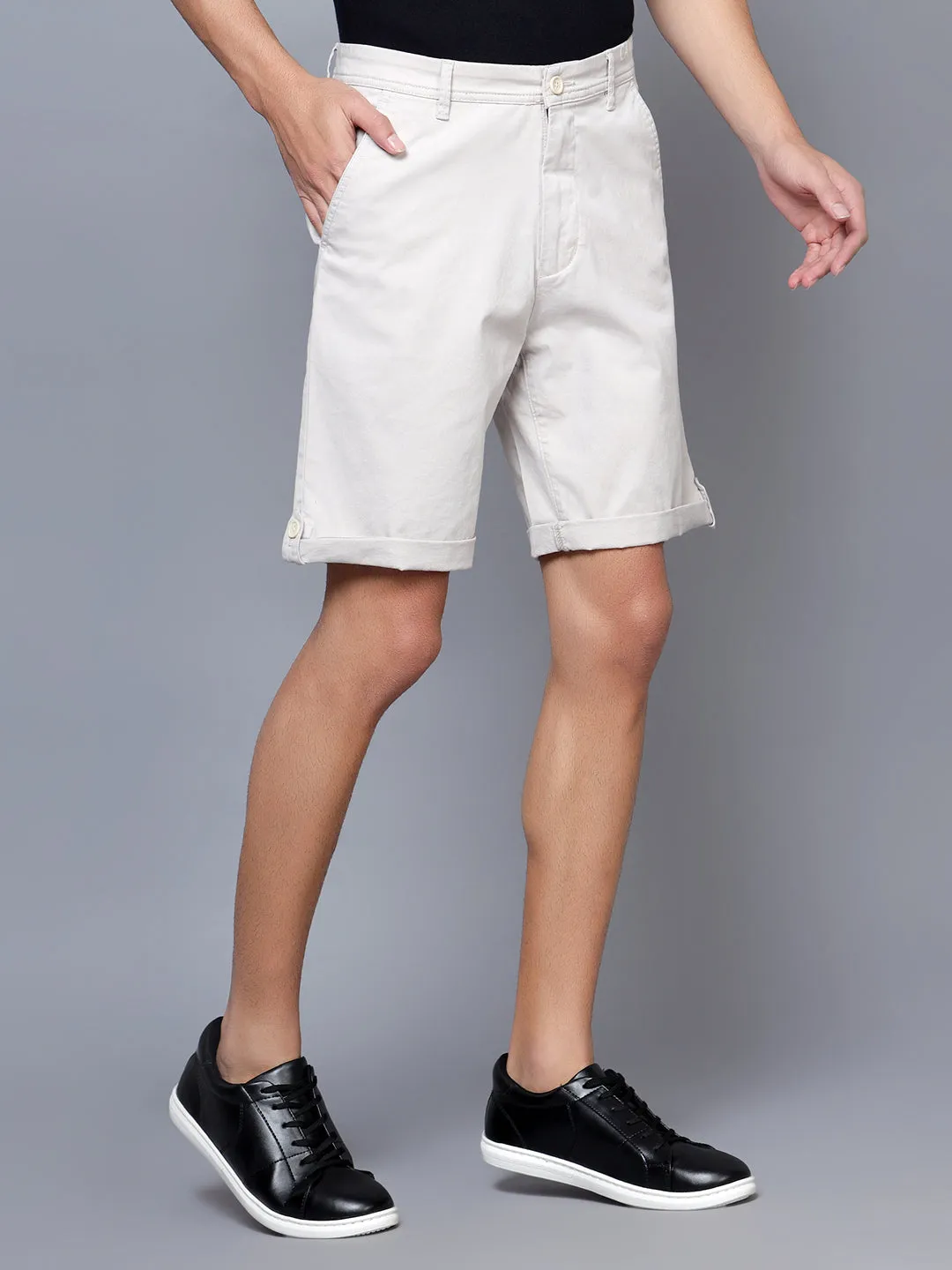 Men Ivory White Shorts