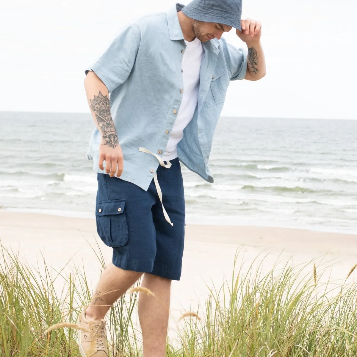 Men’s cargo linen shorts MACKAY