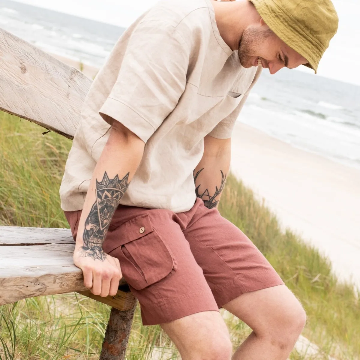 Men’s cargo linen shorts MACKAY