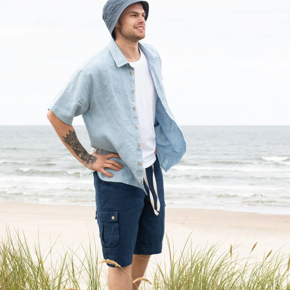 Men’s cargo linen shorts MACKAY