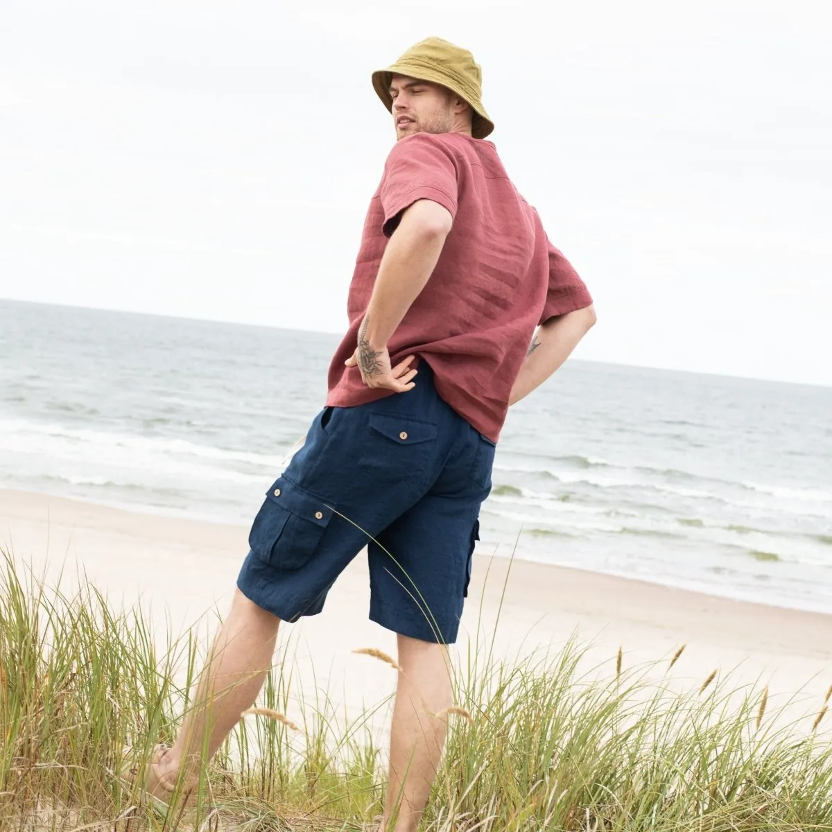 Men’s cargo linen shorts MACKAY