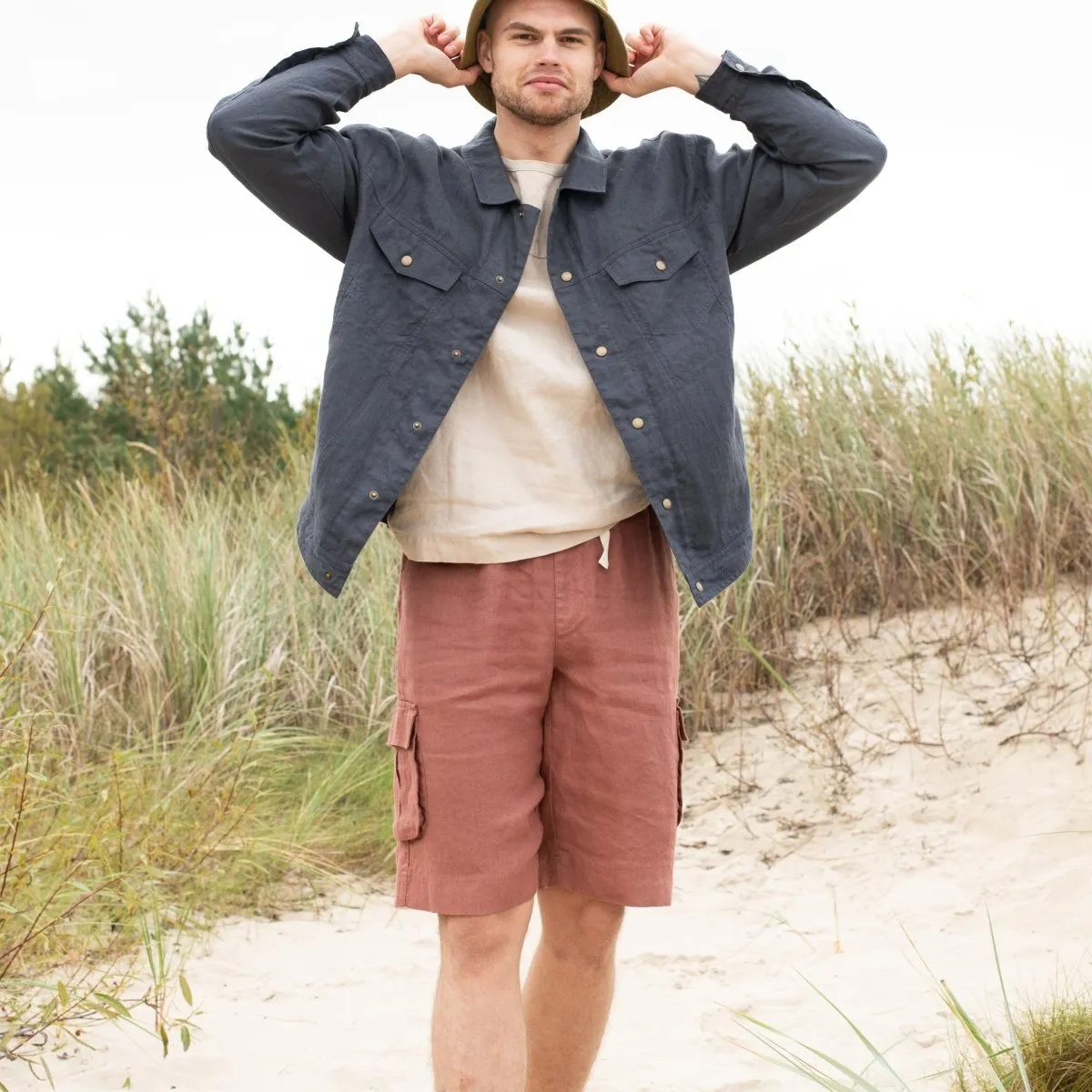 Men’s cargo linen shorts MACKAY