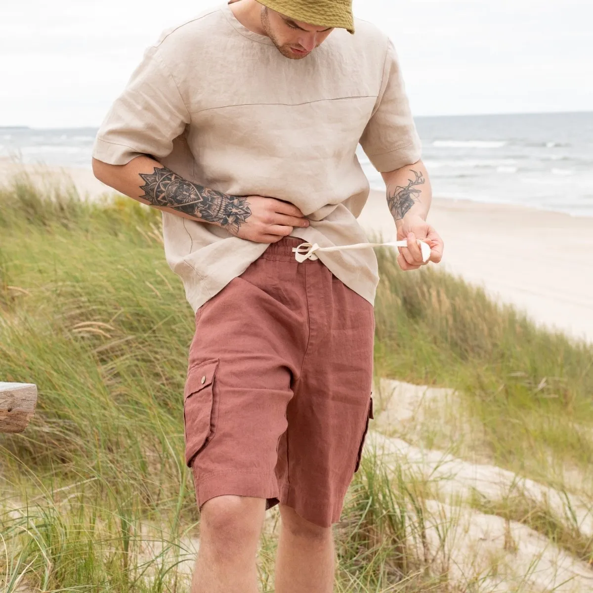 Men’s cargo linen shorts MACKAY