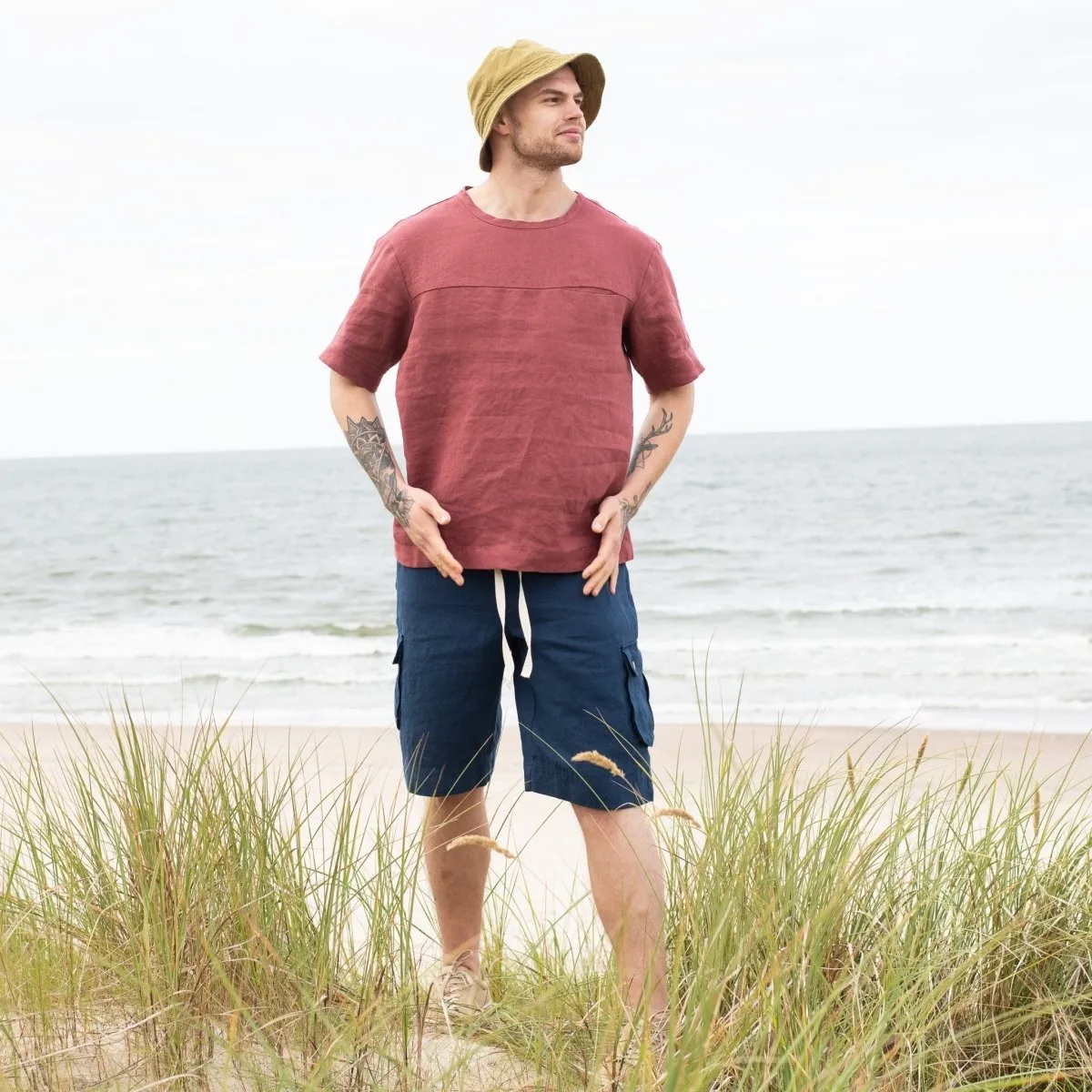 Men’s cargo linen shorts MACKAY