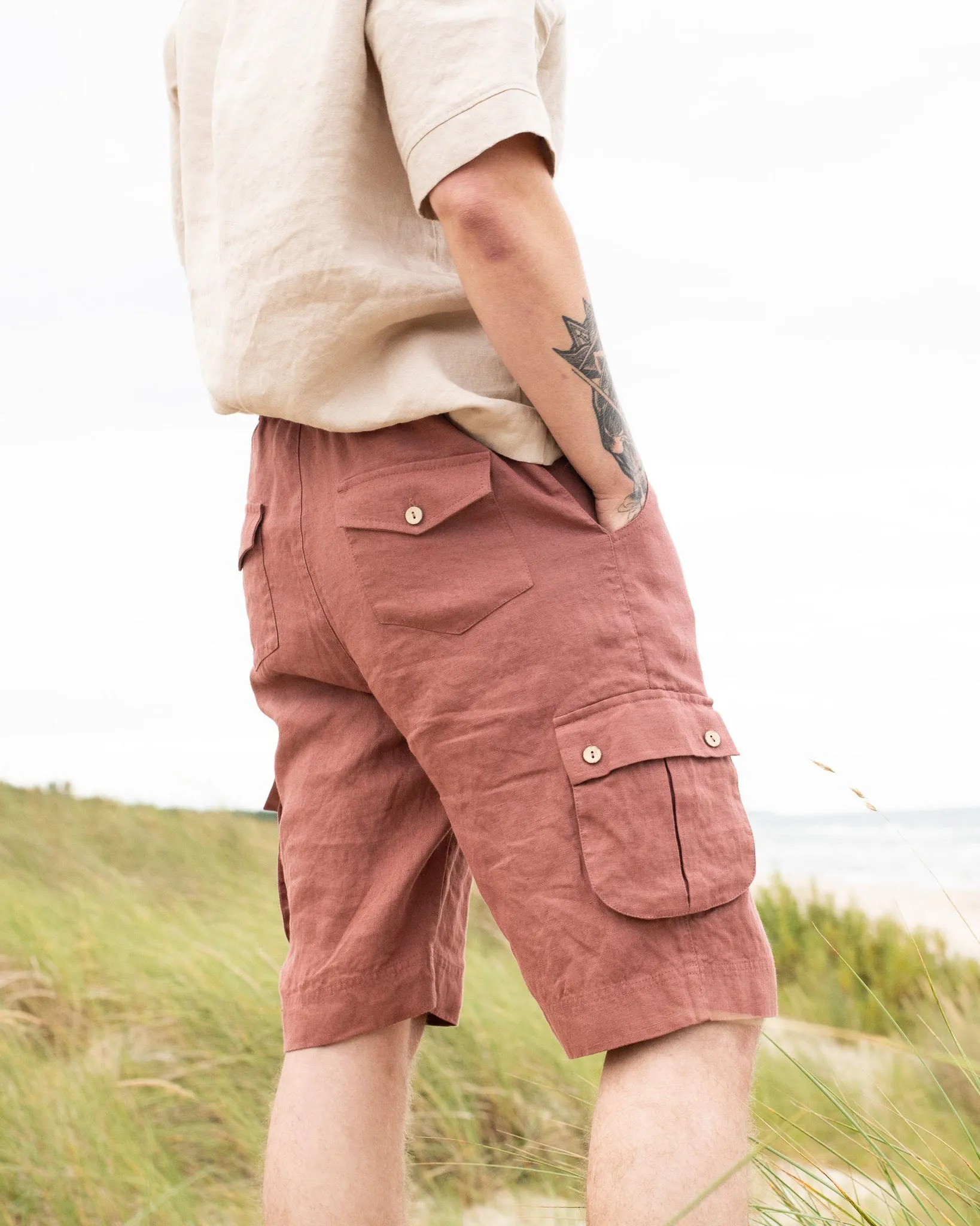 Men’s cargo linen shorts MACKAY