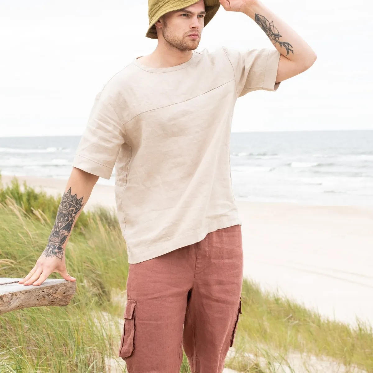 Men’s cargo linen shorts MACKAY