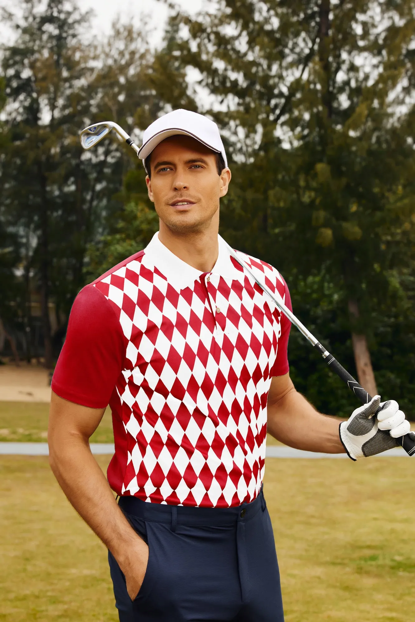 Mens Polo Shirt Short Sleeve Performance Golf Polo Pullover Shirts Daily Casual Wear