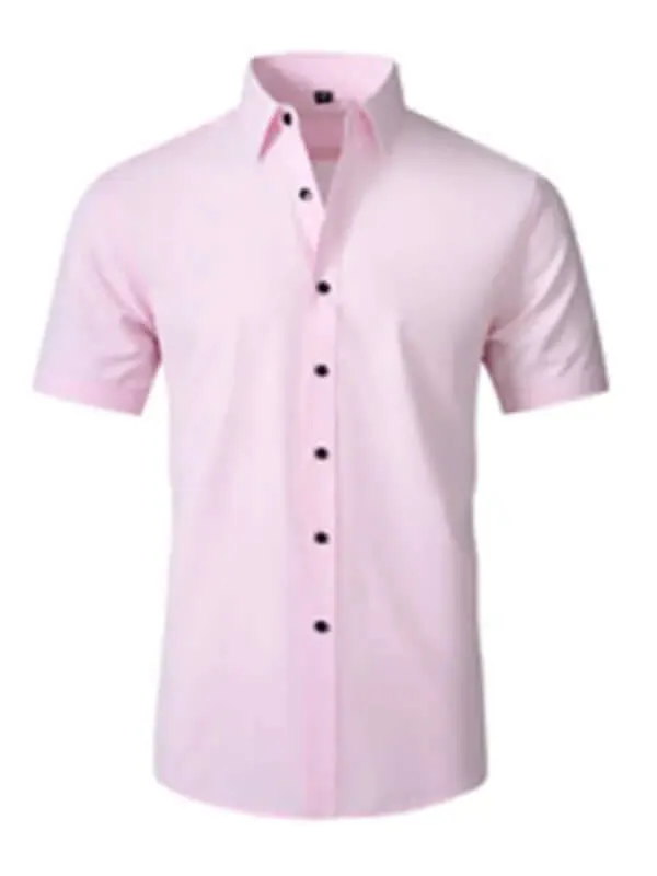 Men's Short Sleeve Button up Wrinkle-Resistant Shirt