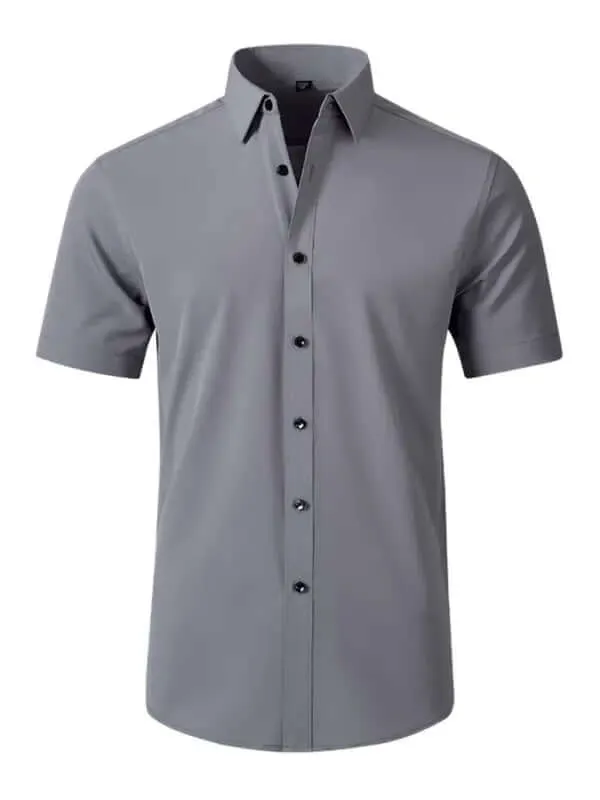 Men's Short Sleeve Button up Wrinkle-Resistant Shirt