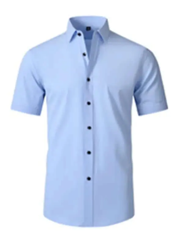 Men's Short Sleeve Button up Wrinkle-Resistant Shirt