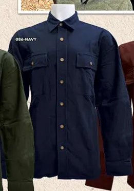 Navy Mens Chamois Button Up Shirt