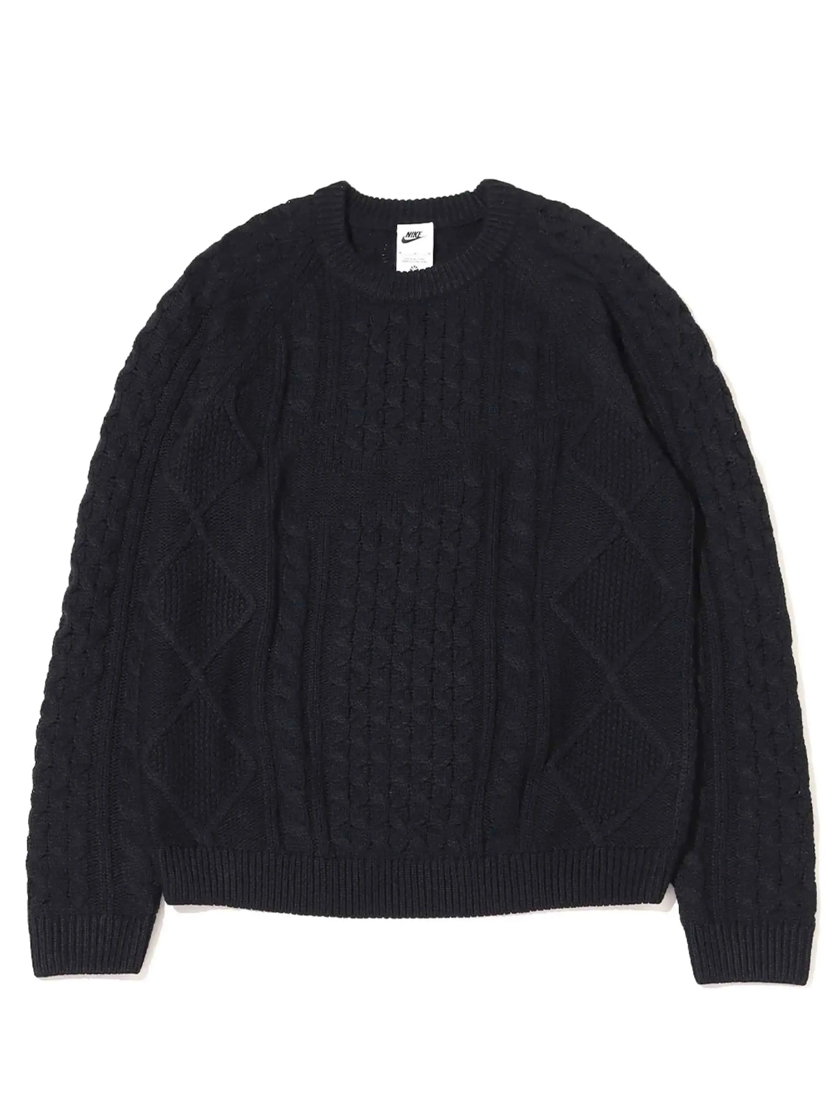 Nike NL Cable Knit Long Sleeve Sweater Black