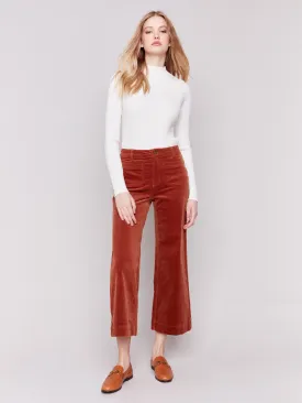 Patch Pocket Corduroy Flare Pants - Terracotta