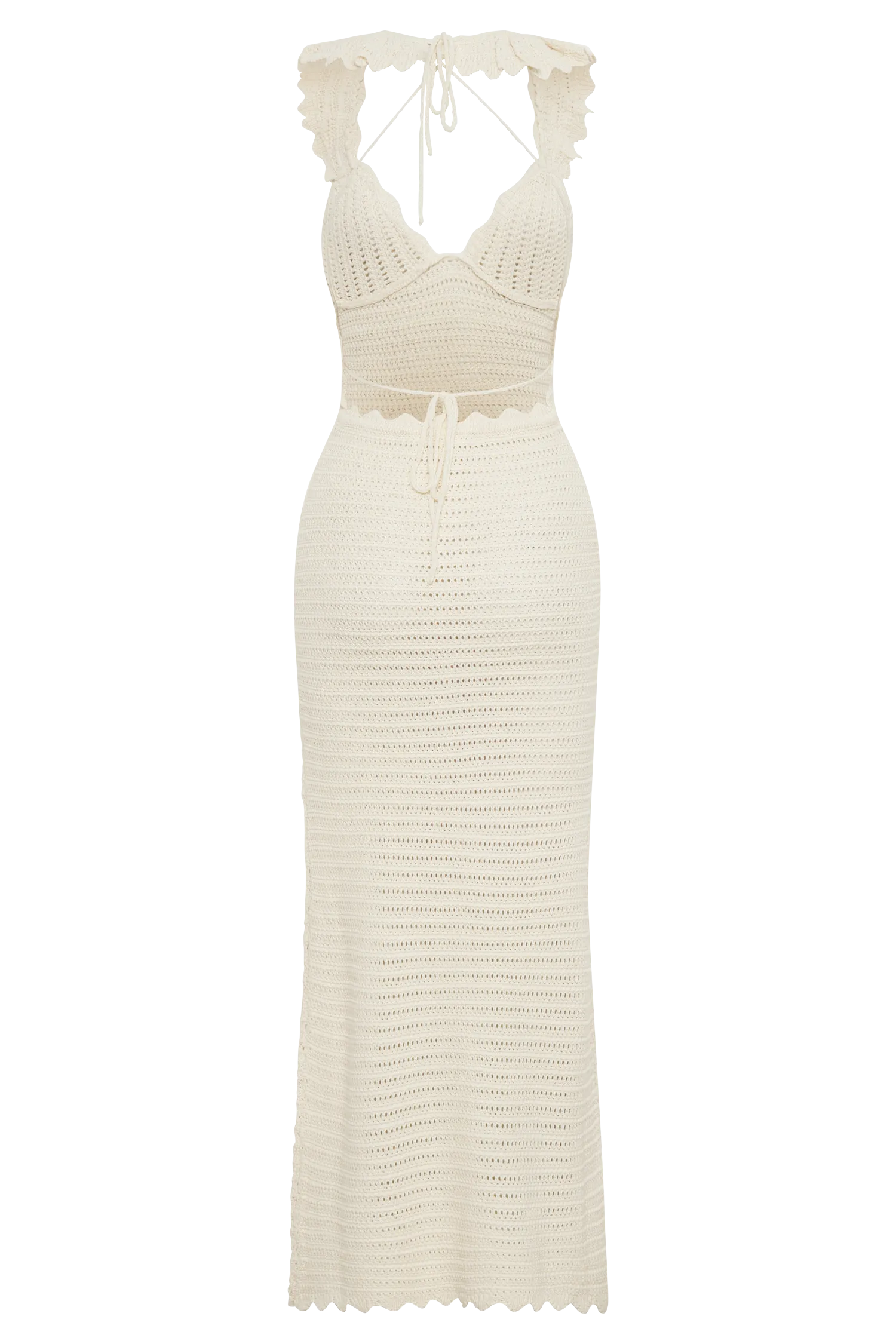 Perpetua Knit Contrast Maxi Dress - Cream