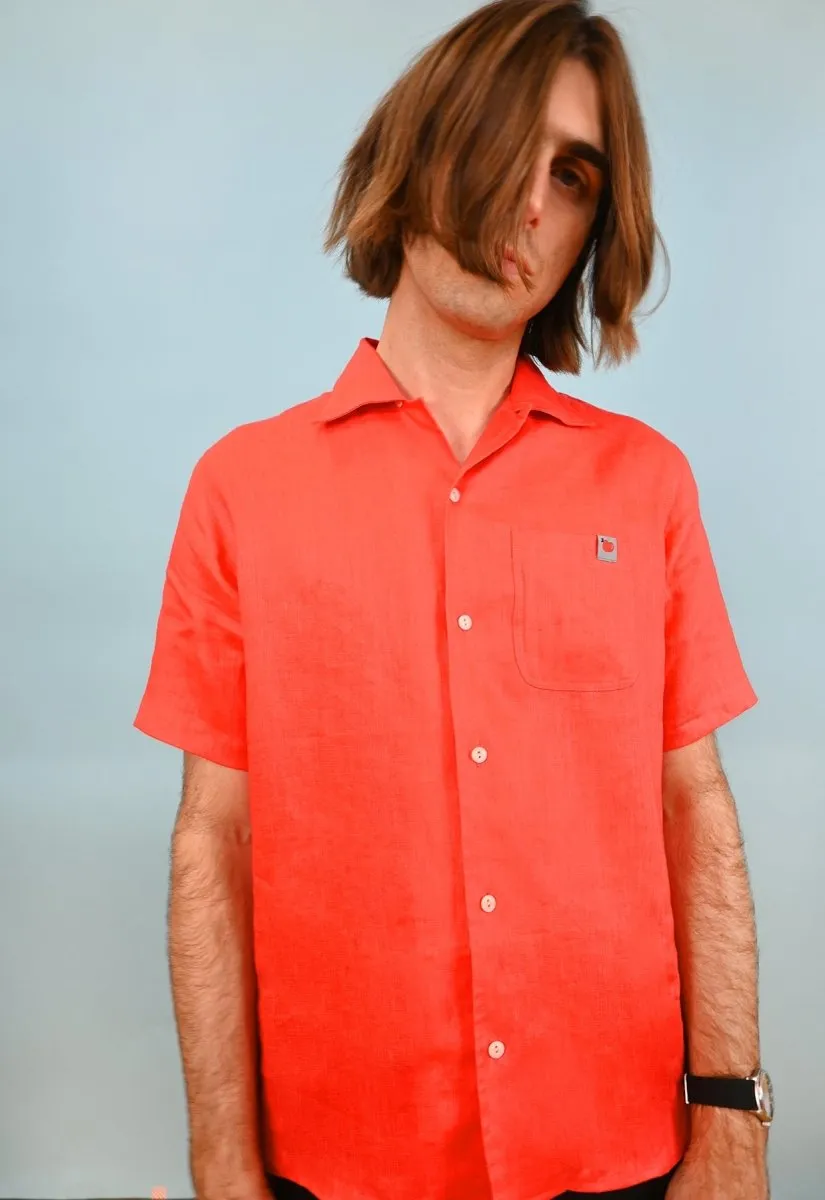 "Tutti Frutti" Linen Shirt - Tomato