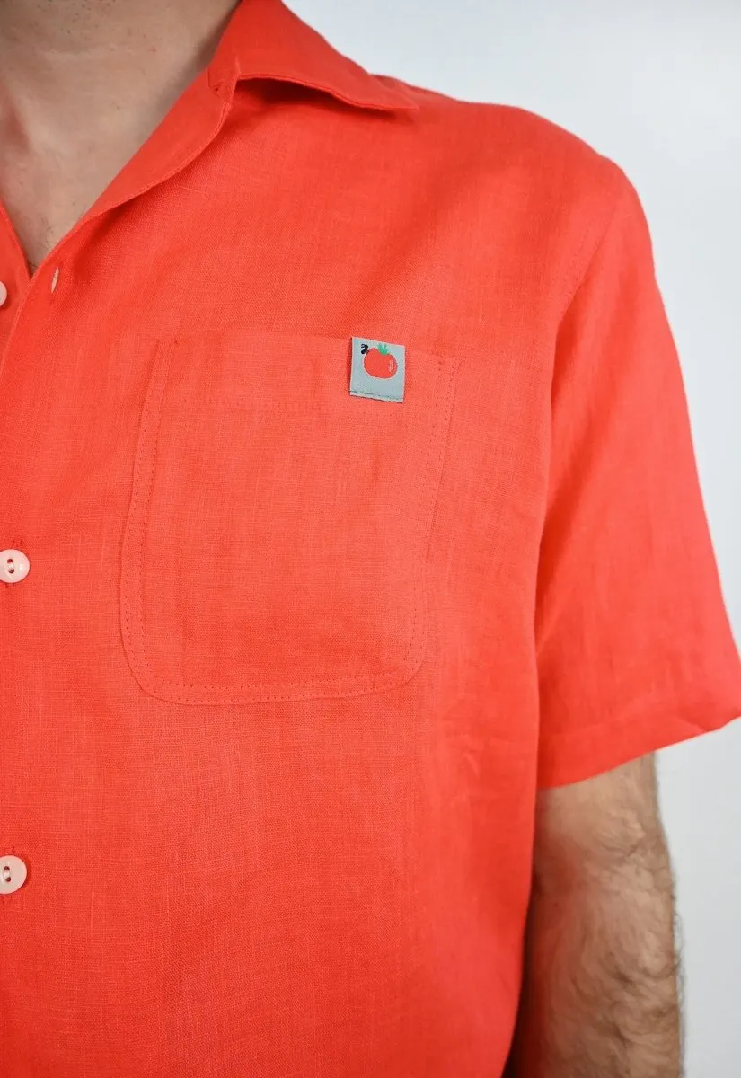 "Tutti Frutti" Linen Shirt - Tomato