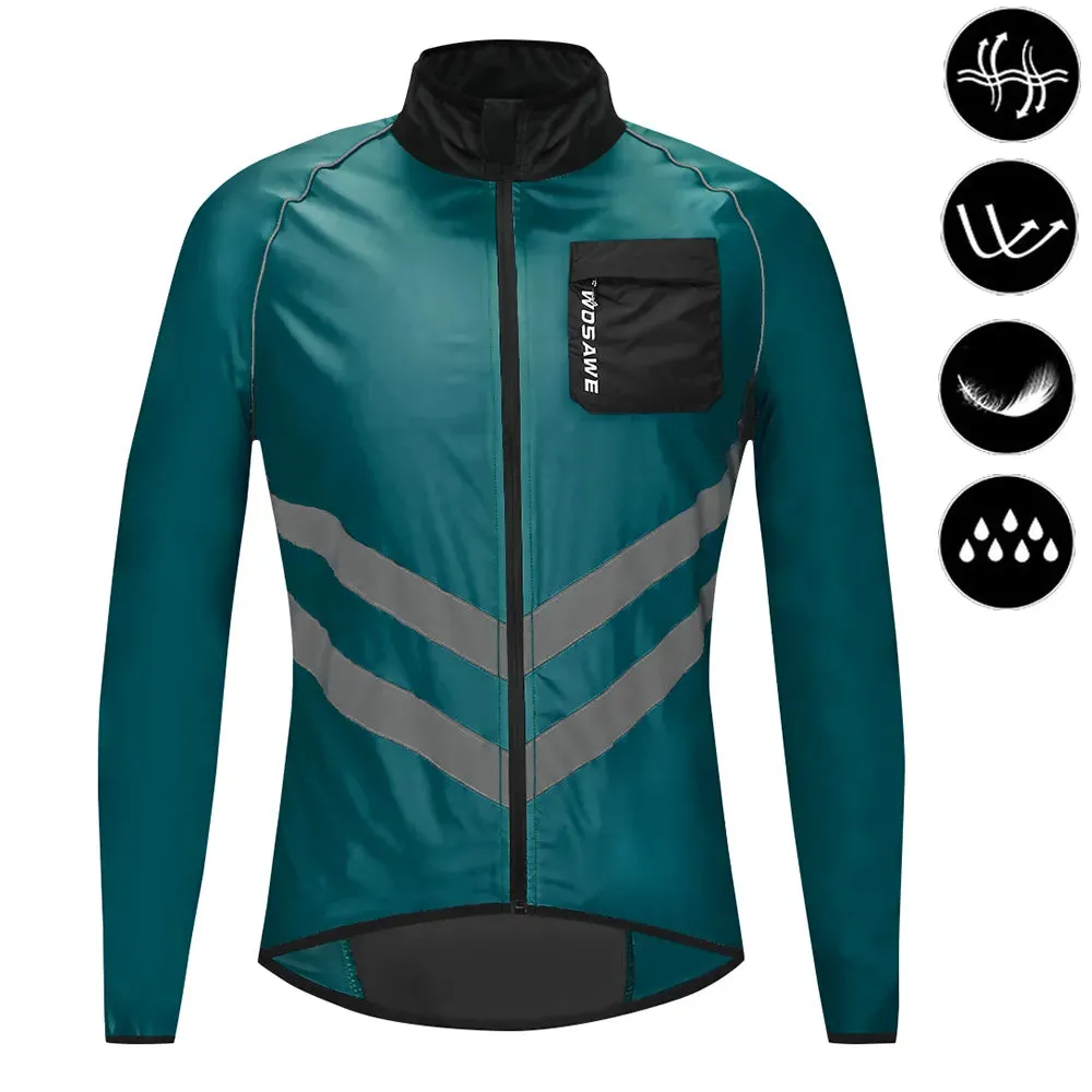 Reflective Cycling Windbreaker Men MTB Bike Jacket Moto Coat Windproof Camping Fishing Cycling Clothes Multi-use Jersey