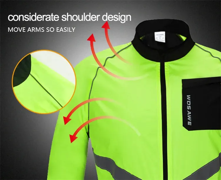 Reflective Cycling Windbreaker Men MTB Bike Jacket Moto Coat Windproof Camping Fishing Cycling Clothes Multi-use Jersey