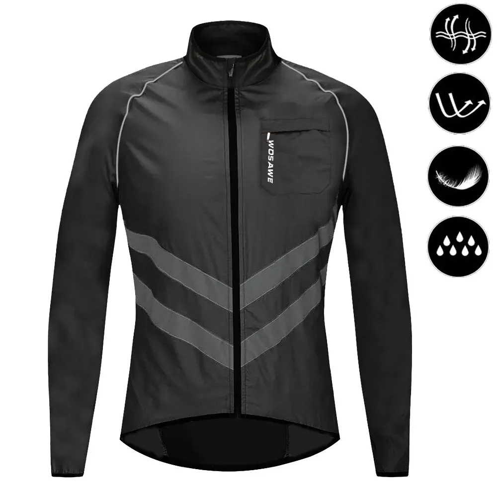 Reflective Cycling Windbreaker Men MTB Bike Jacket Moto Coat Windproof Camping Fishing Cycling Clothes Multi-use Jersey