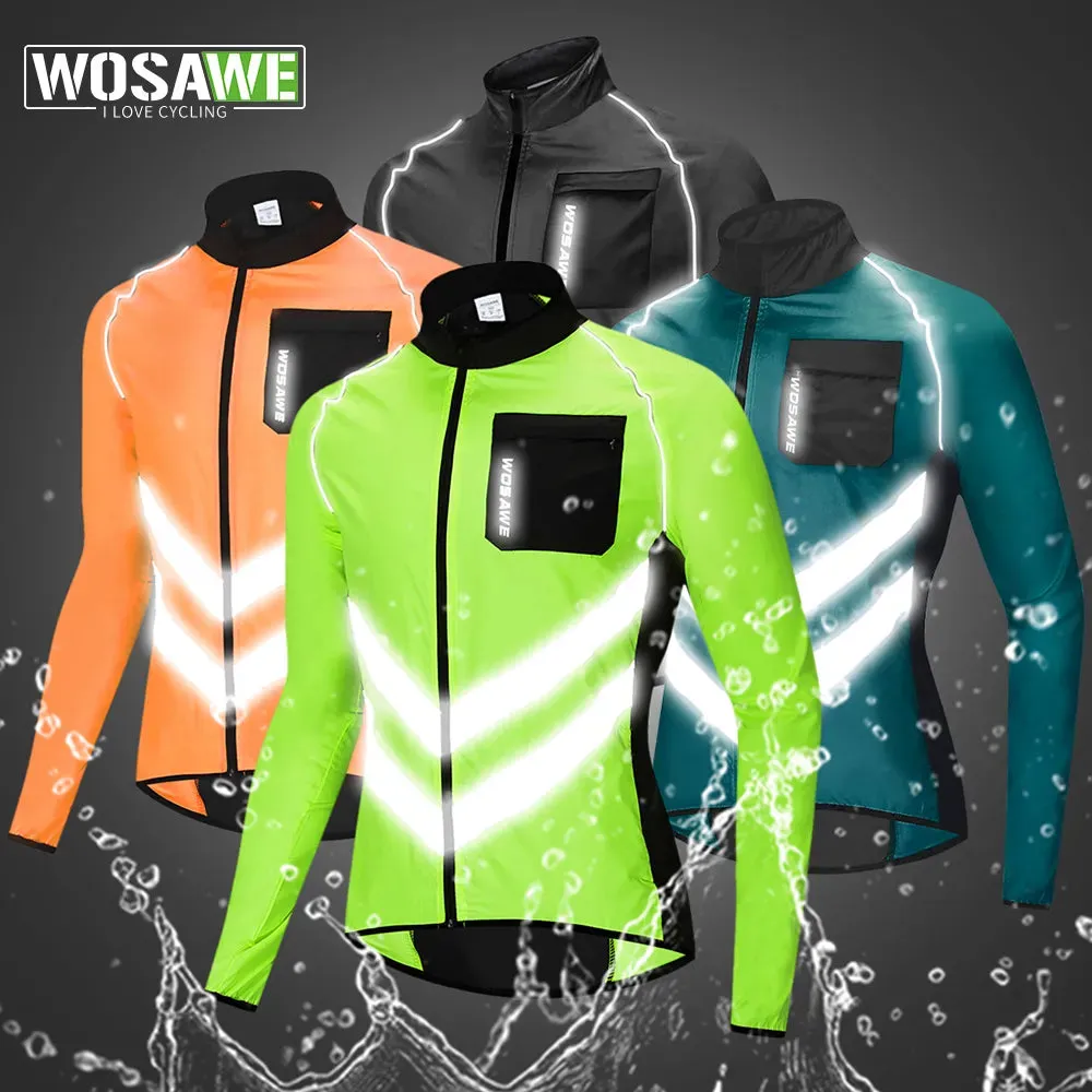 Reflective Cycling Windbreaker Men MTB Bike Jacket Moto Coat Windproof Camping Fishing Cycling Clothes Multi-use Jersey