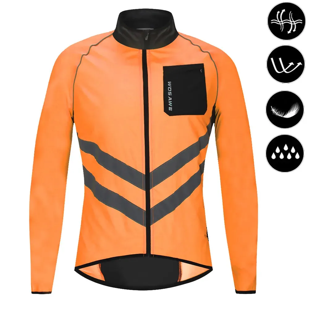 Reflective Cycling Windbreaker Men MTB Bike Jacket Moto Coat Windproof Camping Fishing Cycling Clothes Multi-use Jersey