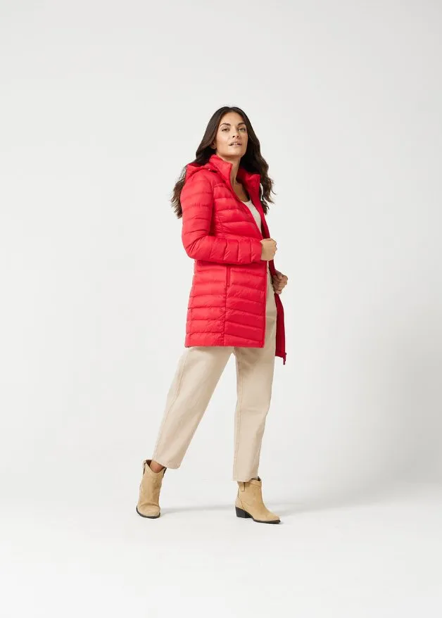 Scarlet Duck Down Puffer Coat