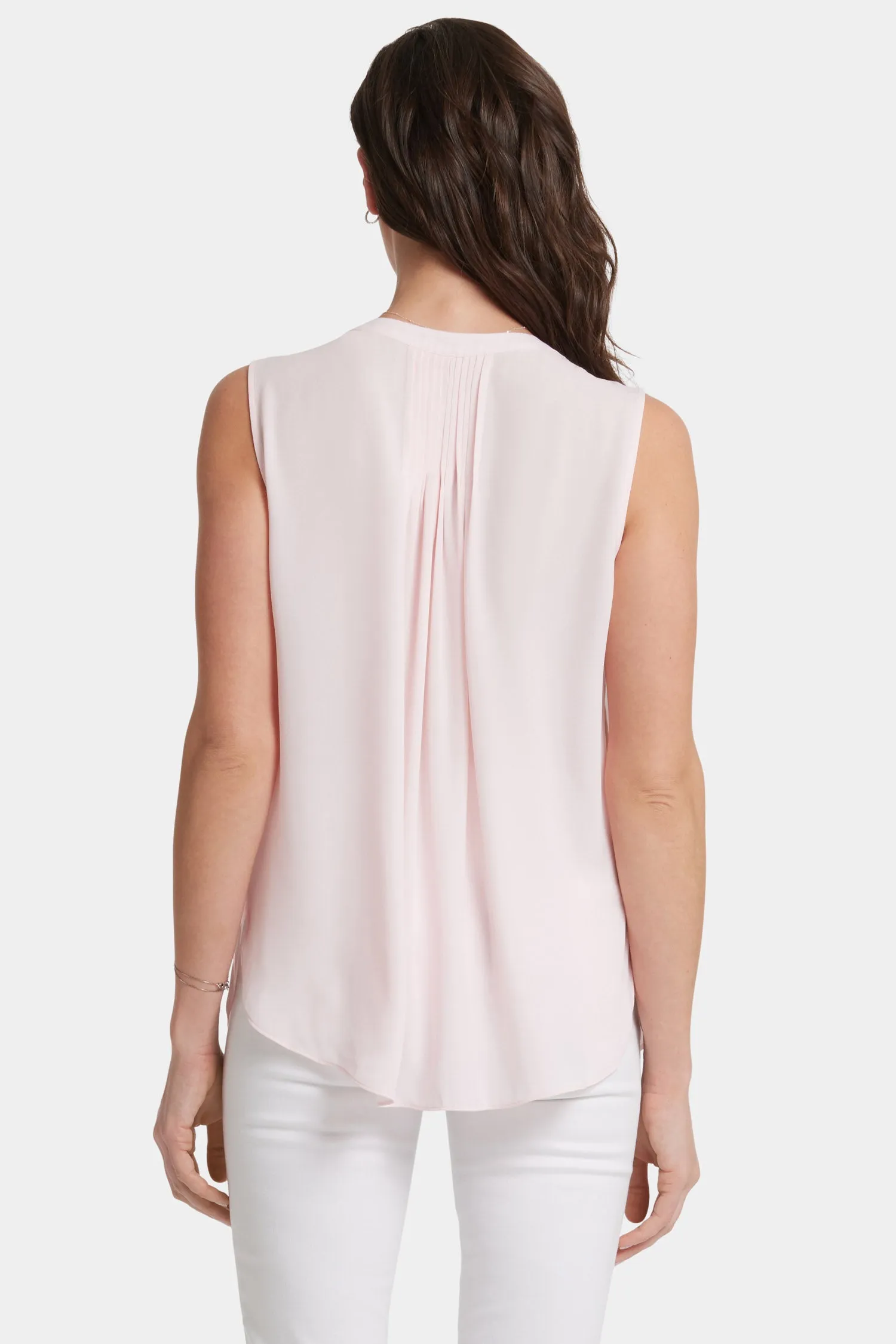 Sleeveless Pintuck Blouse  - Light Primrose