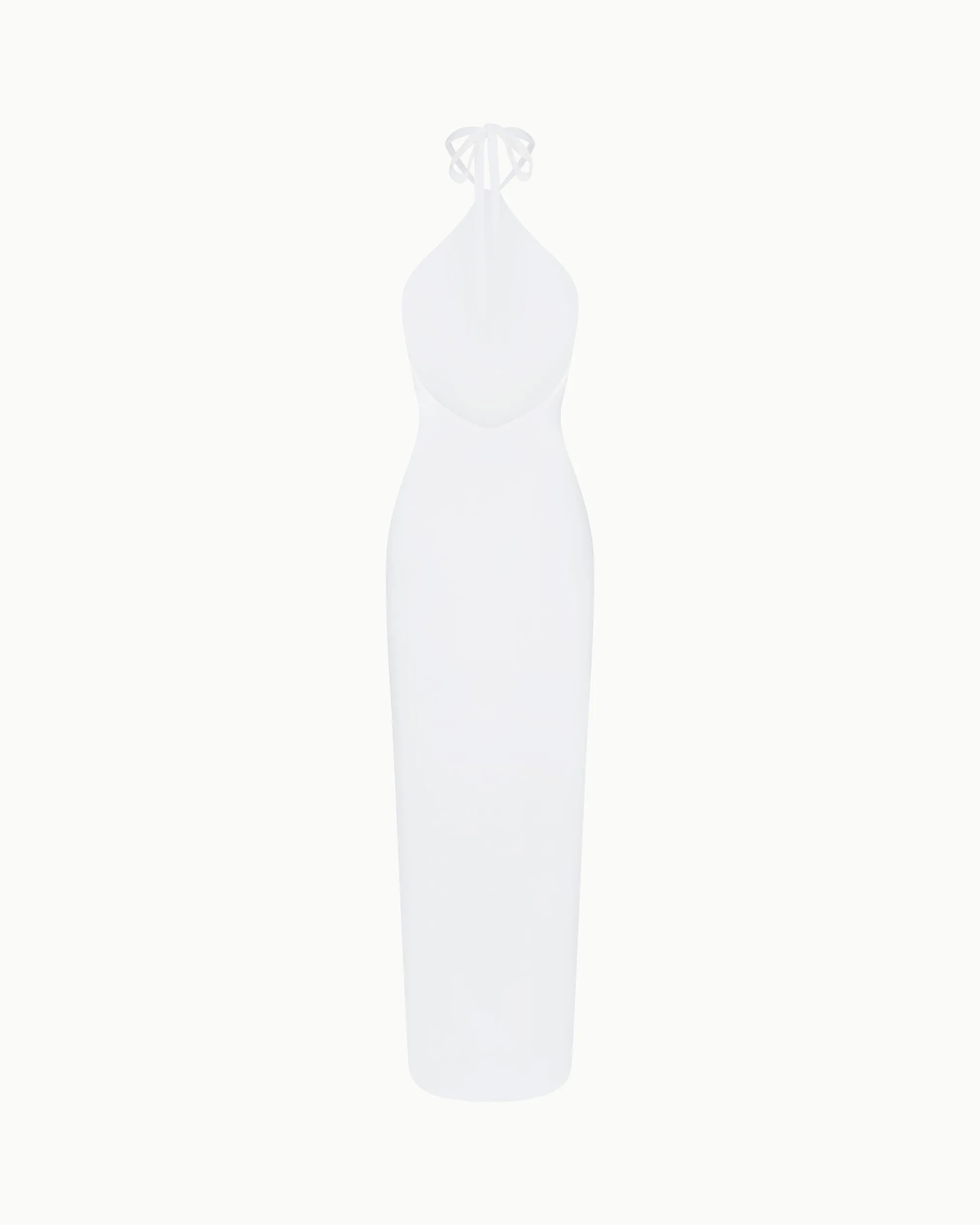 Soft Stretch Halter Maxi Dress | Pearl White