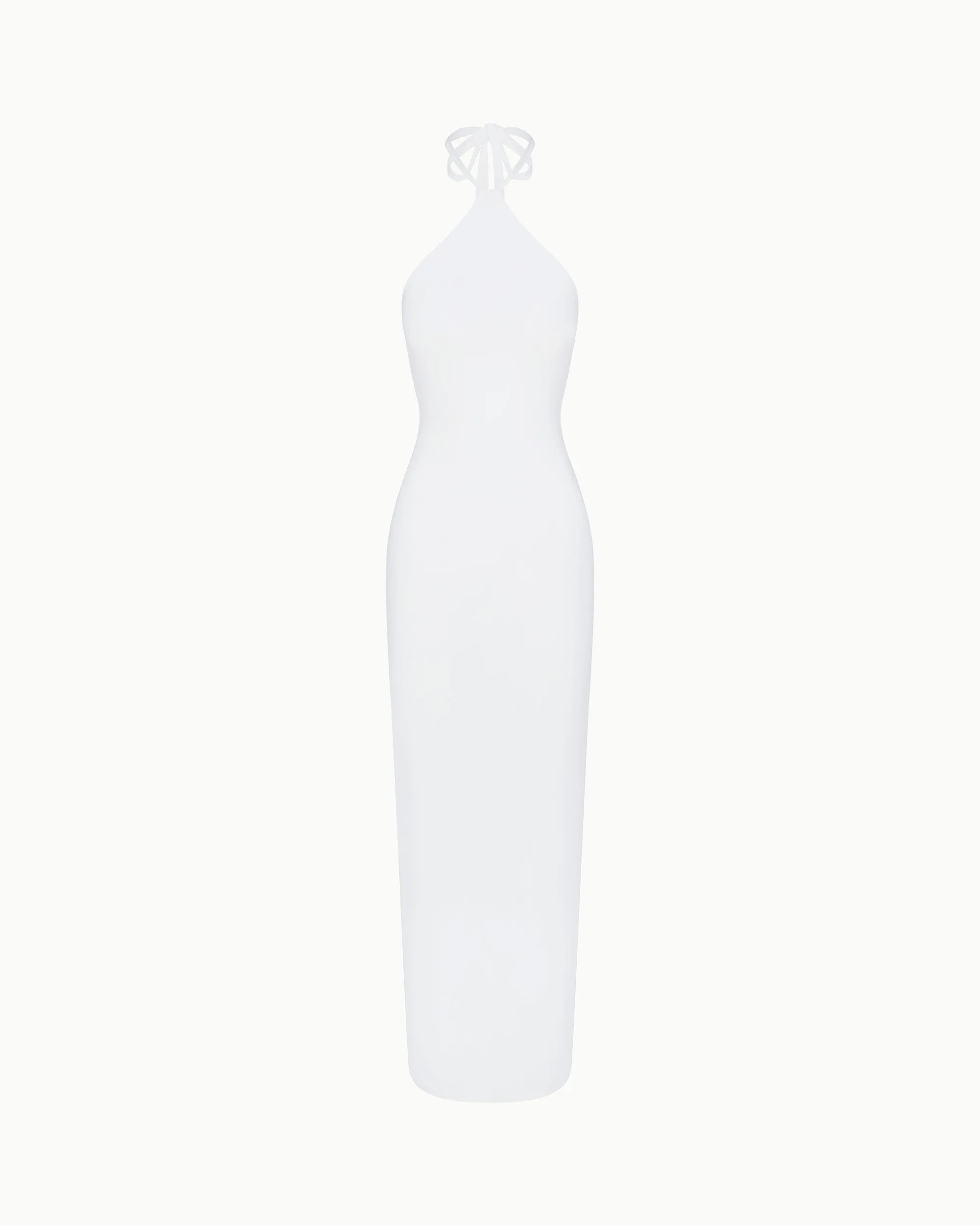 Soft Stretch Halter Maxi Dress | Pearl White