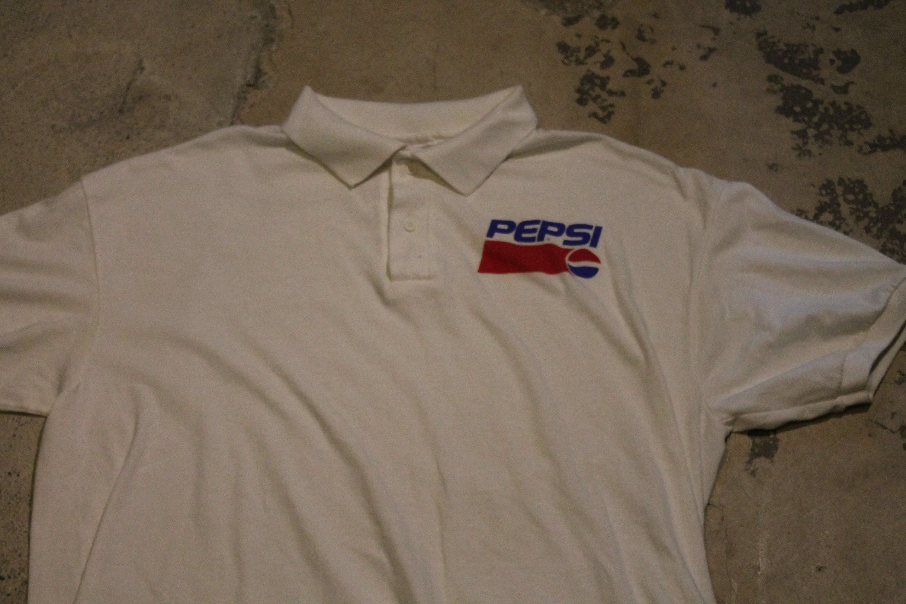 Vintage 1980s Pepsi Logo Polo T Shirt Graphic