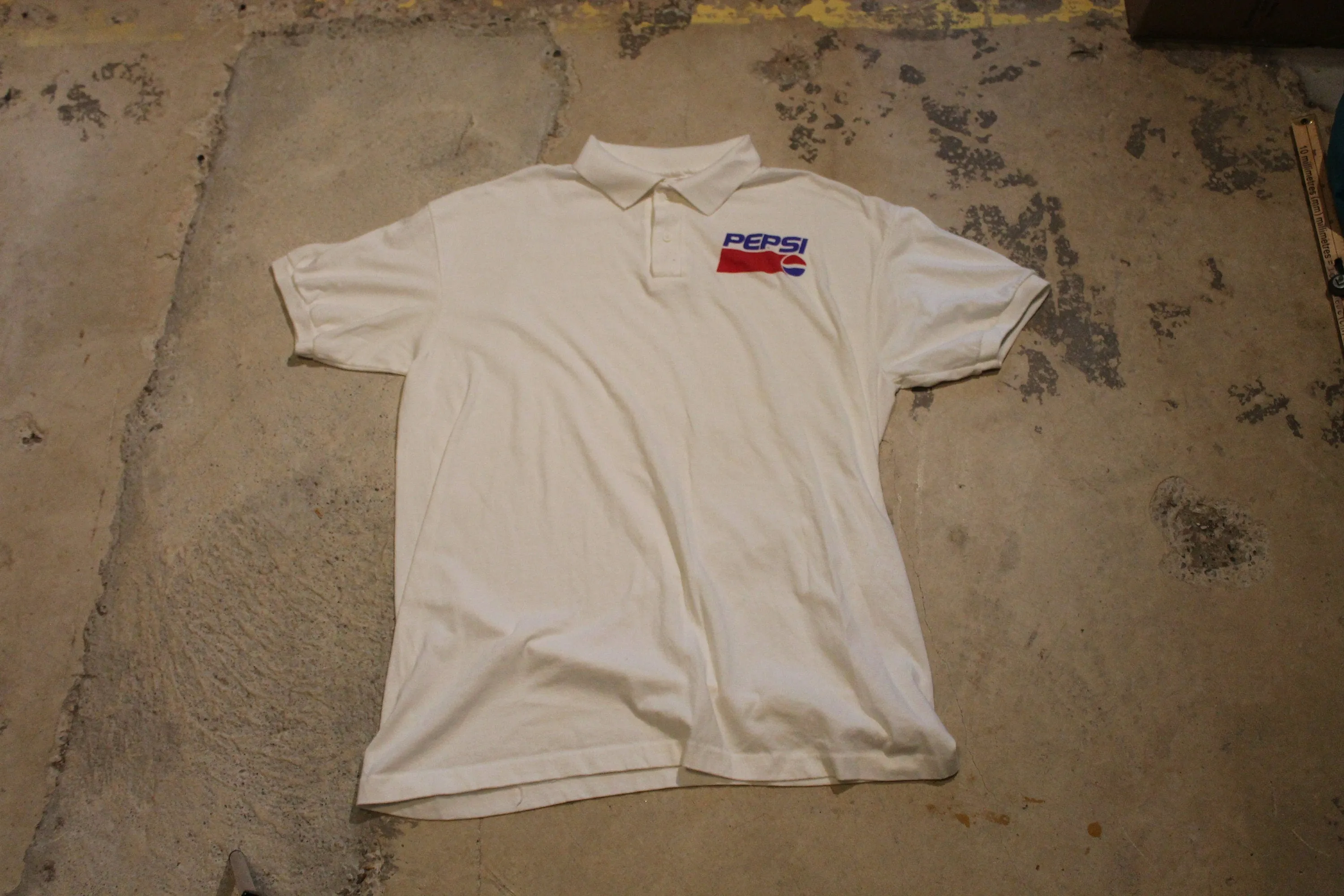 Vintage 1980s Pepsi Logo Polo T Shirt Graphic