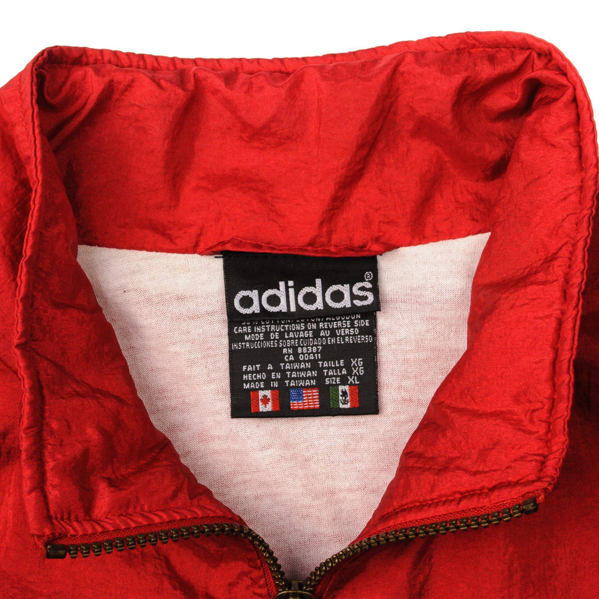 VINTAGE ADIDAS WINDBREAKER NYLON JACKET SIZE XL 1990s