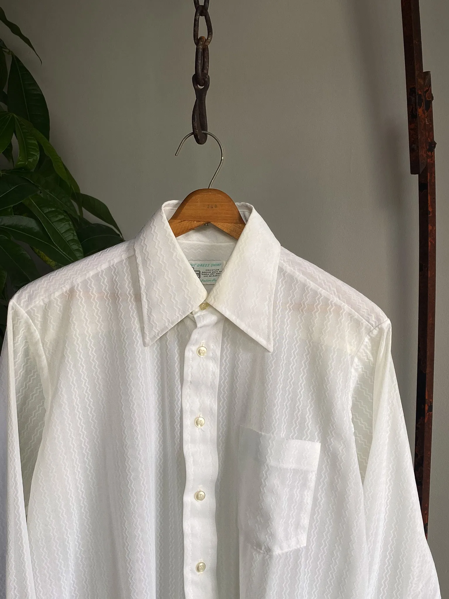 Vintage K-Mart Sheer Knit Dress Shirt—[M/L]