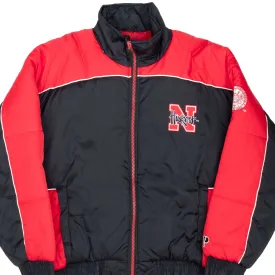 VINTAGE NCAA NEBRASKA HUSKERS 1990S PRO PLAYER HEAVY WINDBREAKER JACKET 2XL