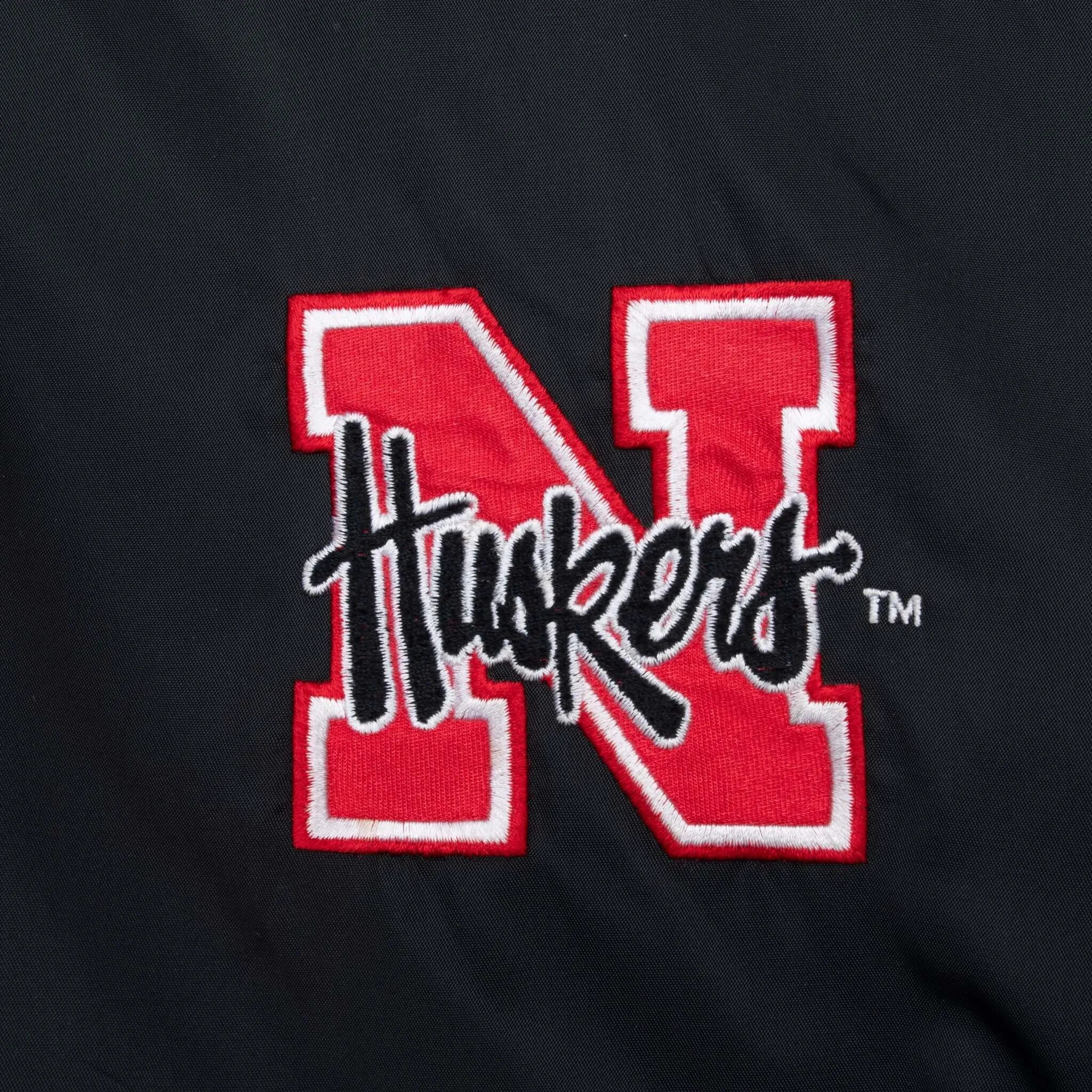 VINTAGE NCAA NEBRASKA HUSKERS 1990S PRO PLAYER HEAVY WINDBREAKER JACKET 2XL