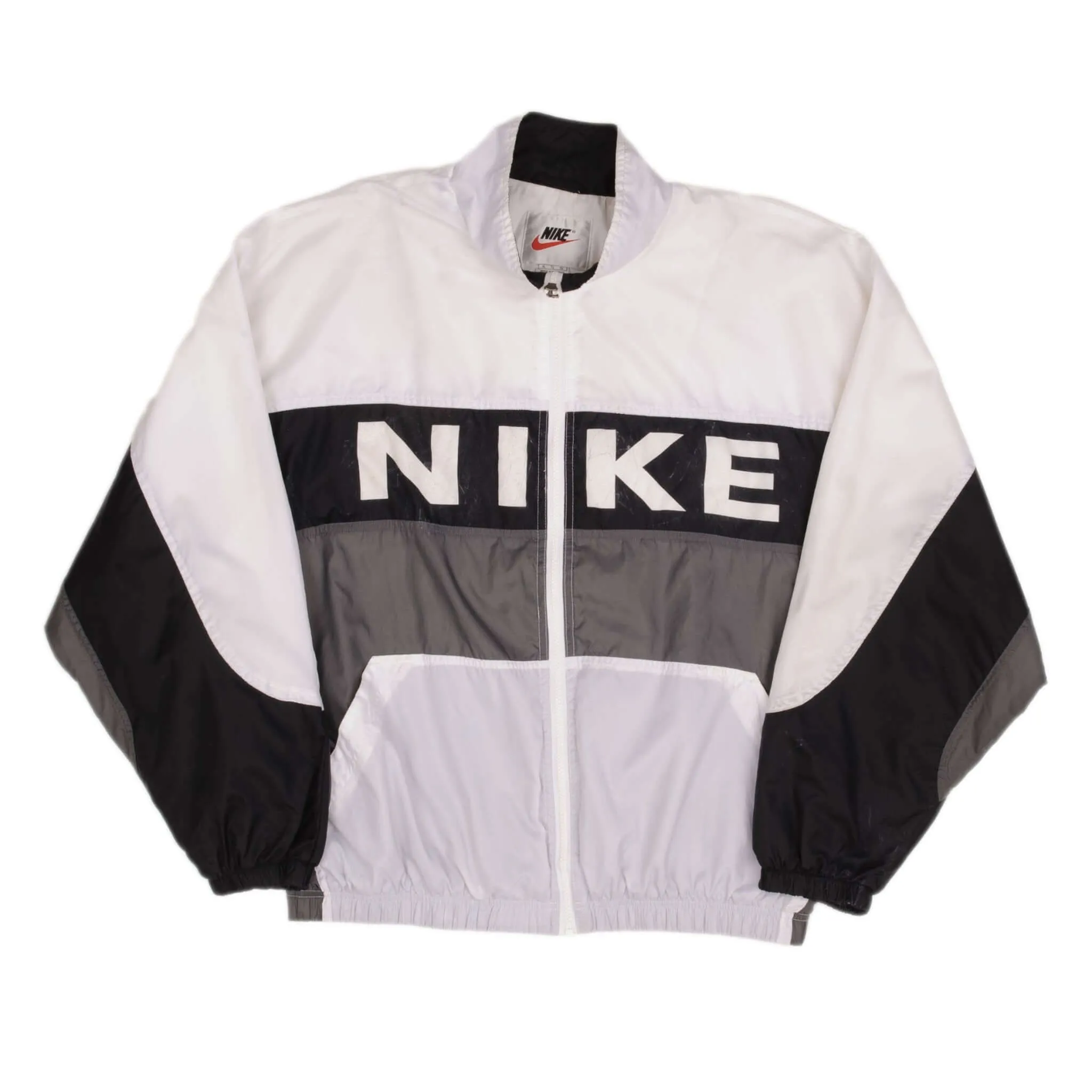 VINTAGE NIKE BIG SWOOSH BLACK WINDBREAKER JACKET 1990S SIZE XL