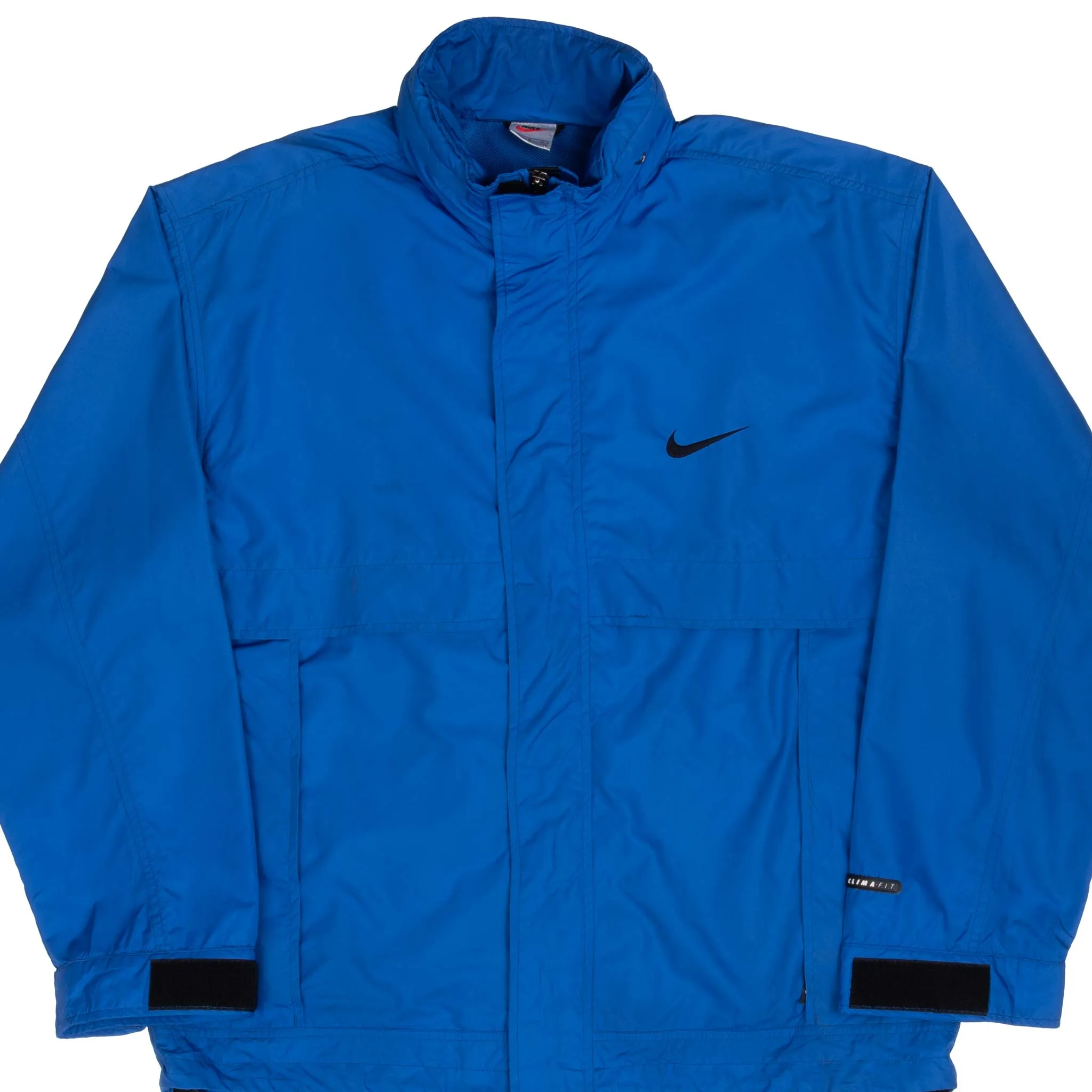 VINTAGE NIKE CLASSIC SWOOSH BLUE CLIMAFIT WINDBREAKER JACKET 1990S MEDIUM