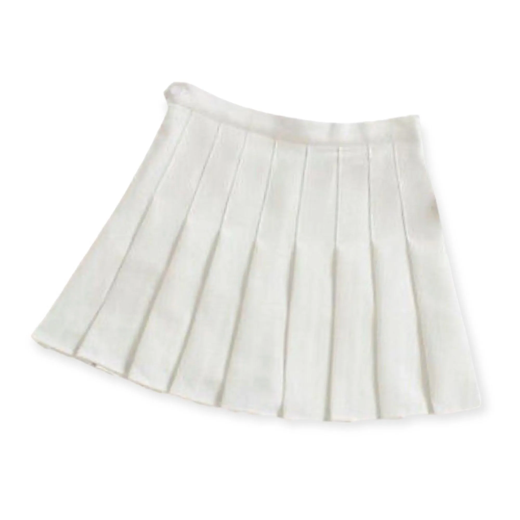 White Pleated Mini Skirt