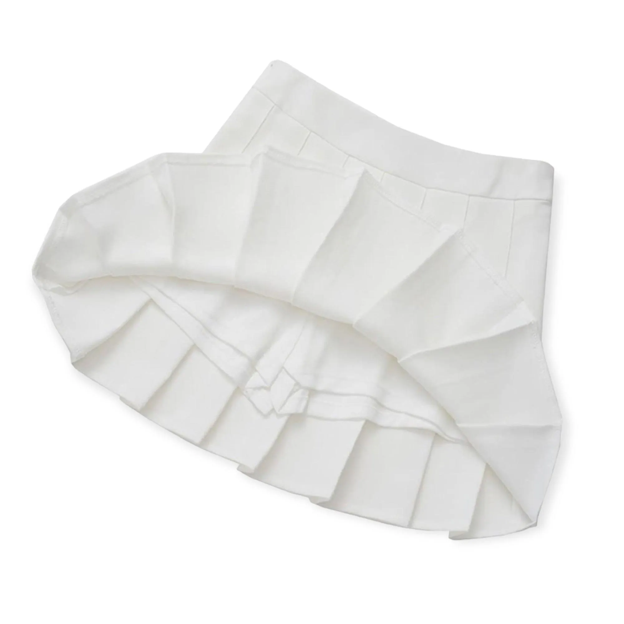 White Pleated Mini Skirt