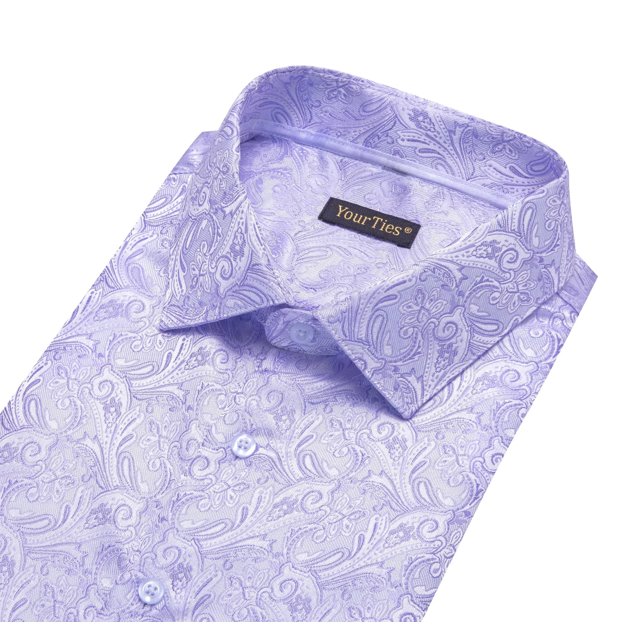 YourTies Wedding Shirts Lavender Purple Jacquard Paisley Dress Shirt