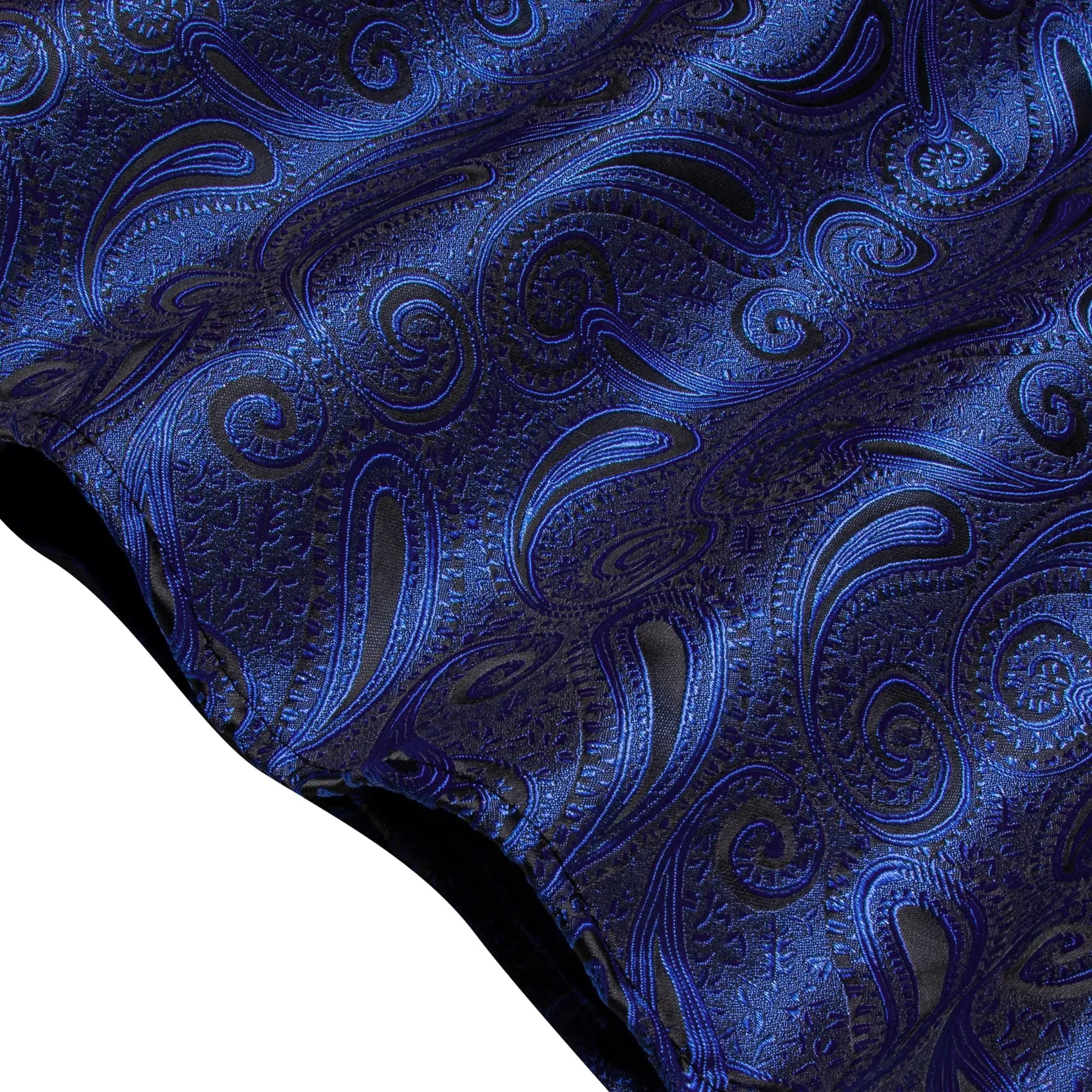 YourTies Windsor Collar Men's Dress Shirt Blue Paisley Jacquard Top